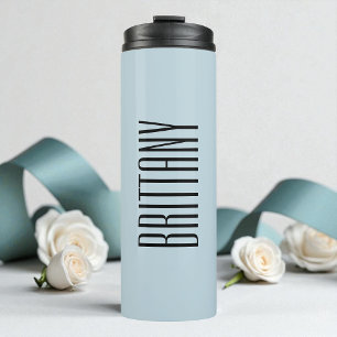 Bouteilles Isothermes Bleu Minimaliste Demoiselle d'Honneur Nom Personna