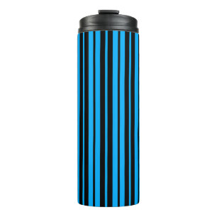 Bouteilles Isothermes Bleu Noir Grilles Verticales Design Motif