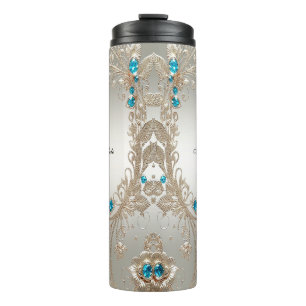 Bouteilles Isothermes Bleu Or Embellister Pierres Thermal Tumbler