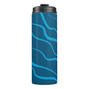 Bouteilles Isothermes Bleu, simple, moderne, cool vague abstraction