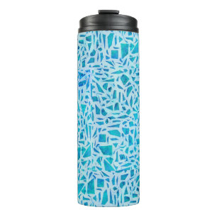 Bouteilles Isothermes Bleu Turquoise Mosaïque Carrelage Moderne Chic