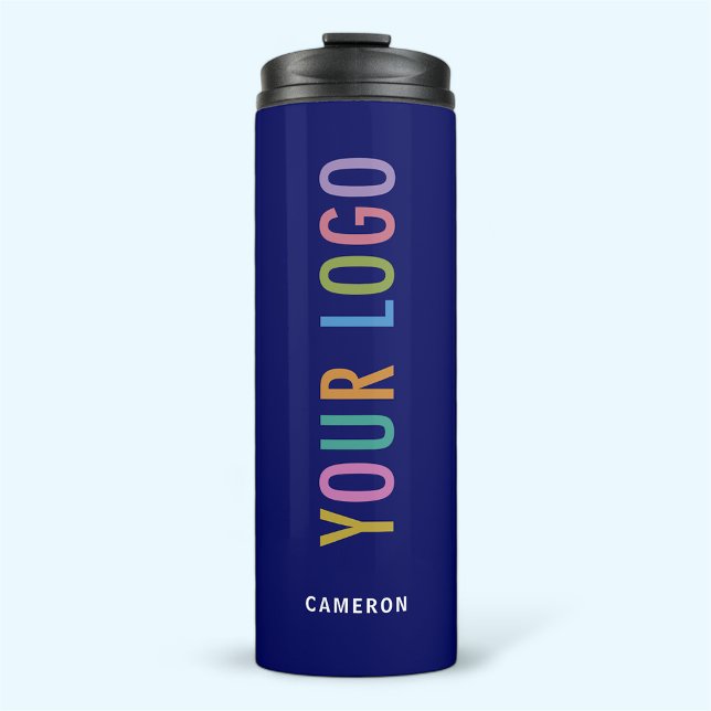 Bouteilles Isothermes Bleu Vacuum 12 oz Paruline à tambour scellé Logo p (MISOOK Blue Thermal Tumbler with Logo and Name)