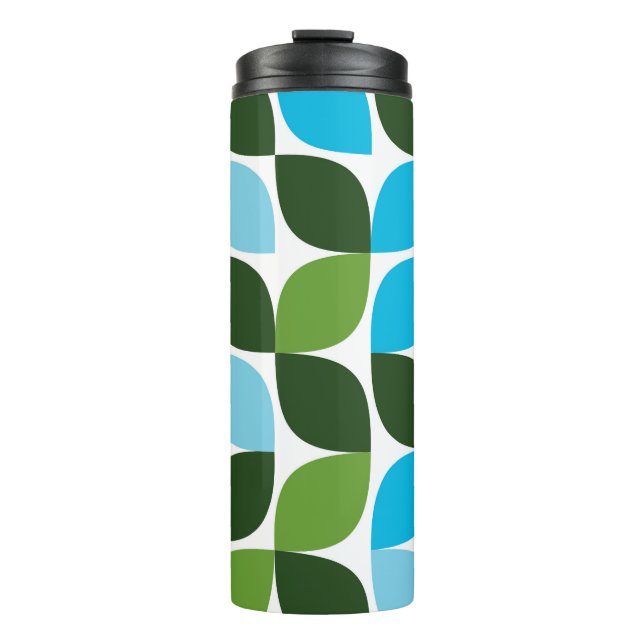 Bouteilles Isothermes Bleu, vert, cool, tendance, nature moderne abstrai (Devant)