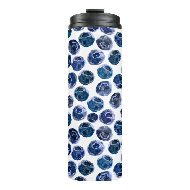 Bouteilles Isothermes Bleuets : motif illustré d'aquarelle. (Devant)