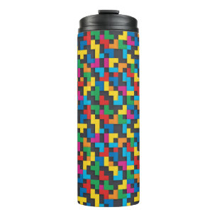 Bouteilles Isothermes Blocs Rétro Tetris Motif Sans Couture