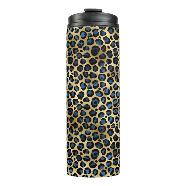 Bouteilles Isothermes Blue and Gold Leopard Series Design 4 (Devant)