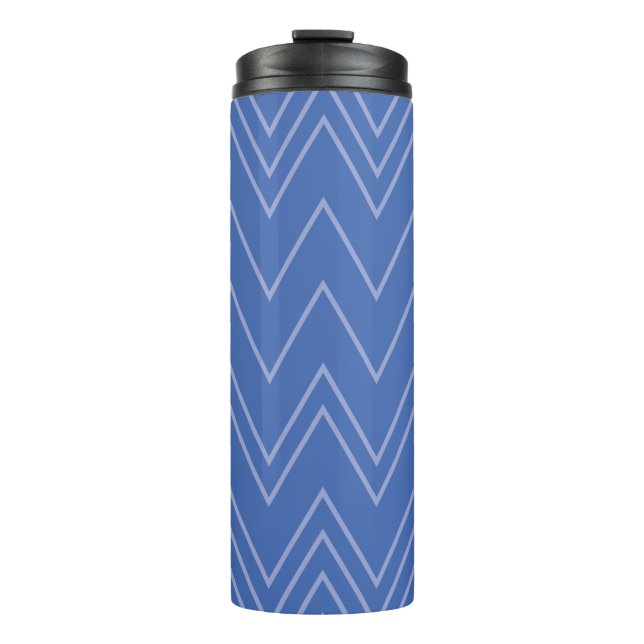Bouteilles Isothermes Blue, moderne, simple, cool, trendy zigzag (Devant)