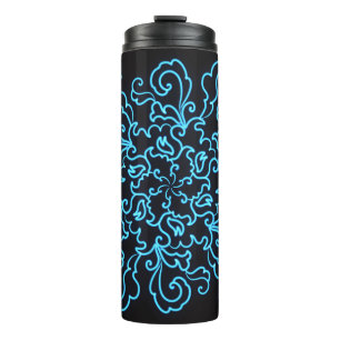 Bouteilles Isothermes Blue Neon Abstrait Line Art tendance Leggings noir