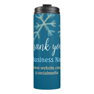 Bouteilles Isothermes Blue orange snowflakes ajouter nom commercial noël
