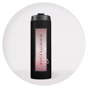 Bouteilles Isothermes Blush Élégant Faux Or Rose Nom & Initiales