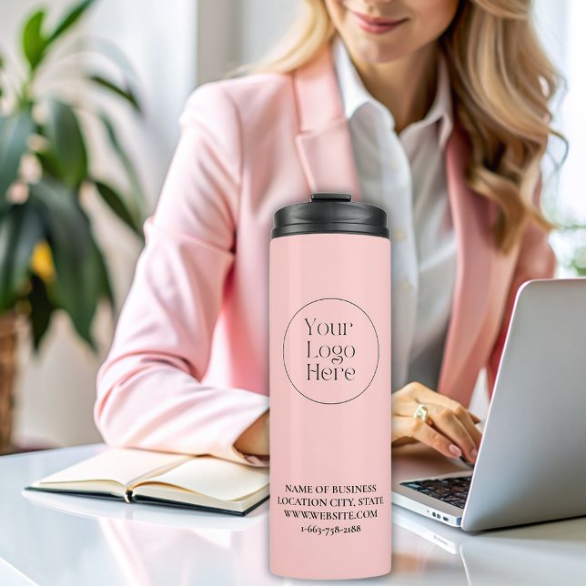 Bouteilles Isothermes Blush Pink Business Logo moderne (Créateur téléchargé)