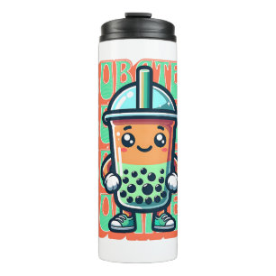 Bouteilles Isothermes Boba Bubble Tea Kawaii Cute Cartoon