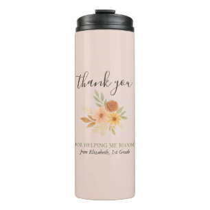 Bouteilles Isothermes Boho Floral Aquarelle Enseignant Merci