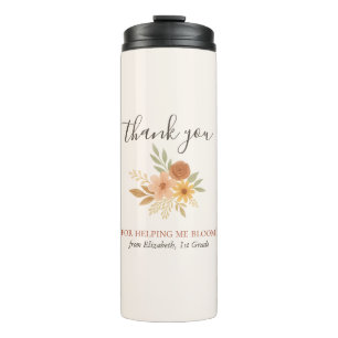 Bouteilles Isothermes Boho Floral Aquarelle Enseignant Merci