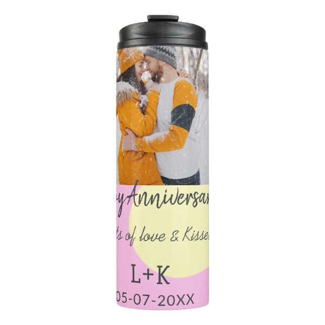 Bouteilles Isothermes Boho moderne heureux anniversaire ajouter nom date (Devant)