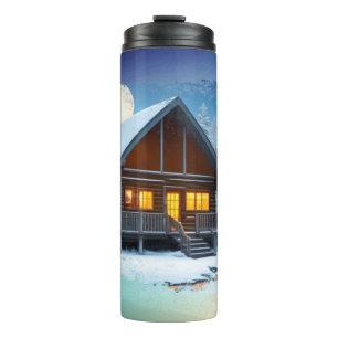 Bouteilles Isothermes *~* Bois Arbre Pine Stream Cabine Lune de nuit