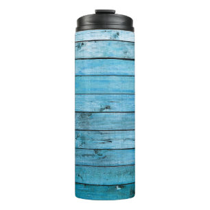Bouteilles Isothermes Bois bleu naturel, arrière - plan texturé.