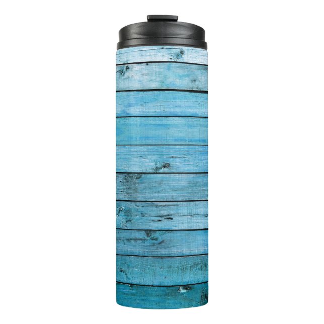 Bouteilles Isothermes Bois bleu naturel, arrière - plan texturé. (Devant)