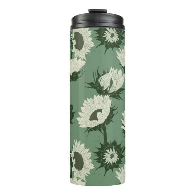 Bouteilles Isothermes Bois Imprimer Tournesol blanc (Devant)