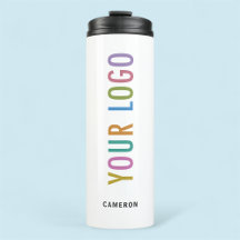 Boisson en acier blanc Tumbler Company Logo 12 oz