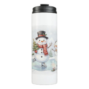 Bouteilles Isothermes Bonhomme de neige de patinage sur glace
