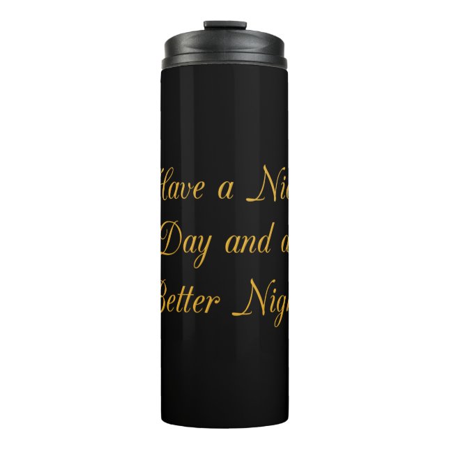 Bouteilles Isothermes Bonne journée et meilleur tirage d'art nocturne (Devant)