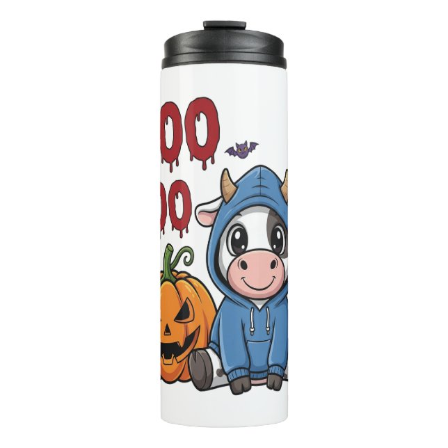 Bouteilles Isothermes Boo Halloween Fantôme Vache Effrayant (Devant)