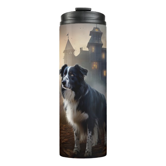 Bouteilles Isothermes Border Collie Halloween Effrayant  (Devant)