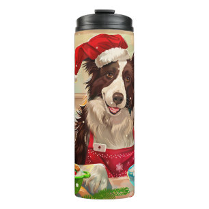 Bouteilles Isothermes Border Collie : Pâtisserie de Fêtes : Noël Festif