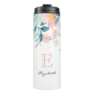 Bouteilles Isothermes Bordure florale rose et verte