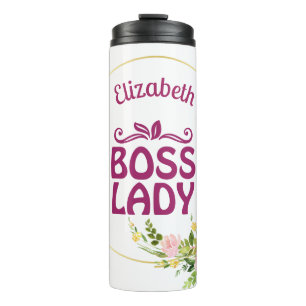Bouteilles Isothermes Boss Lady Cool Floral Texte rose