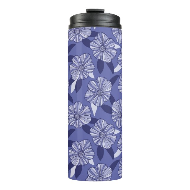 Bouteilles Isothermes Botanique Violet Floral Line Art (Devant)