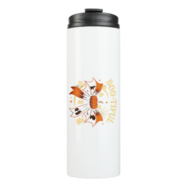 Bouteilles Isothermes Botiful Funny Halloween Coquette Bow Citrouille (Devant)