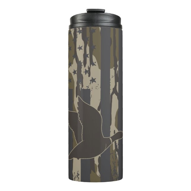 Bouteilles Isothermes Bottomland Camo Chasse au canard américain Drapeau (Devant)