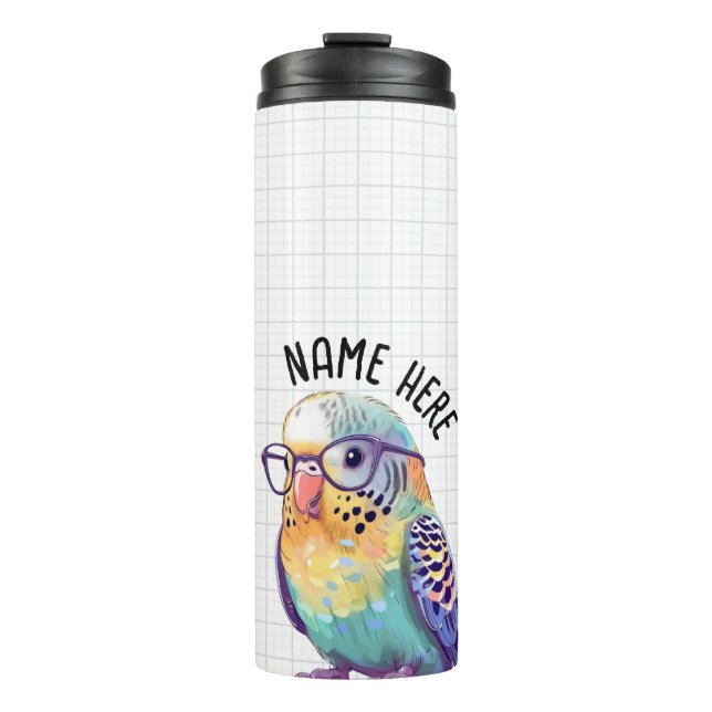 Bouteilles Isothermes Boucle Nerdy Budgie personnalisable (Devant)