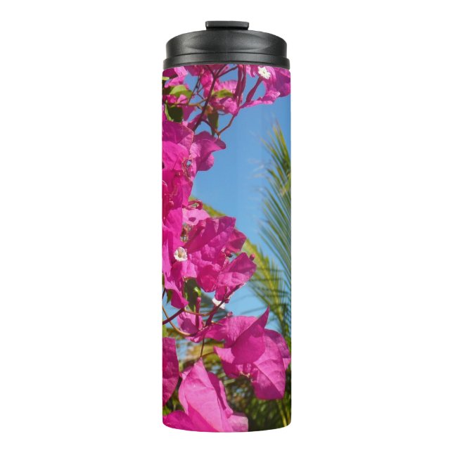 Bouteilles Isothermes Bougainvilliers et palmiers paysage tropical (Devant)