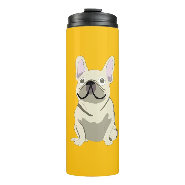 Bouteilles Isothermes Bouledogue Français Crème (Devant)