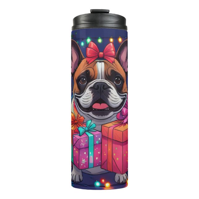 Bouteilles Isothermes Bouledogue français Noël (Devant)