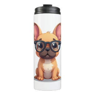 Bouteilles Isothermes Bouledogue français portant des lunettes Copie
