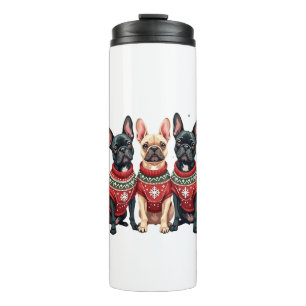 Bouteilles Isothermes Bouledogues français de Noël Frenchie de Xmas Chie