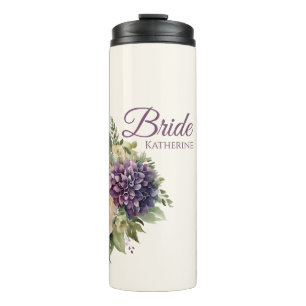 Bouteilles Isothermes Bouquet-Bride-Aquarelle violette