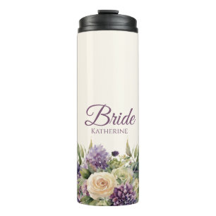 Bouteilles Isothermes Bouquet-Bride-Aquarelle violette