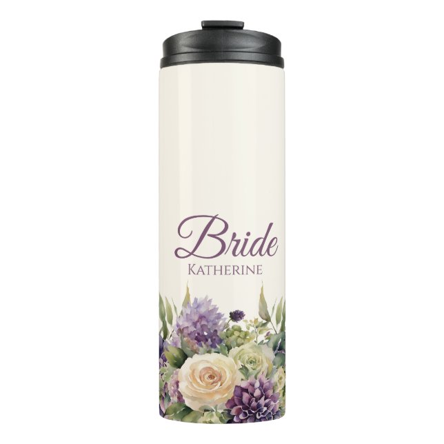 Bouteilles Isothermes Bouquet-Bride-Aquarelle violette (Devant)