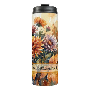 Bouteilles Isothermes Bouquet d'aquarelle de chrysanthème d'automne et d