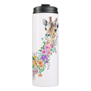 Bouteilles Isothermes Bouquet de fleurs colorées Girafe Tasse Thermique