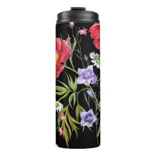 Bouteilles Isothermes Bouquet de fleurs d'aquarelle : Motif sans couture