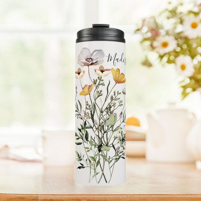 Bouteilles Isothermes Bouquet de fleurs sauvages séchées Monogram (In situ)