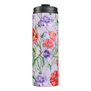Bouteilles Isothermes Bouquet fleur de cloche bleue, fleur de cloche ros
