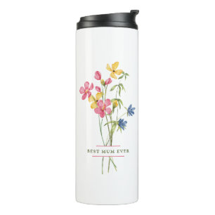 Bouteilles Isothermes Bouquet Fleur sauvage de la meilleure maman jamais