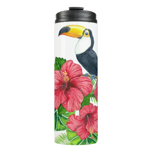 Bouteilles Isothermes Bouquet Toucan et tropical (Devant)
